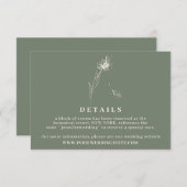 Dandelion Blume Boho Sage Simple Wedding Einladung (Vorne/Hinten)
