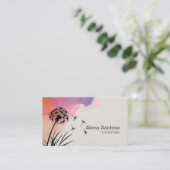 Dandelion Blume Business Card Visitenkarte (Stehend Vorderseite)