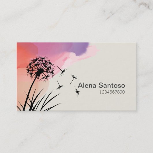 Dandelion Blume Business Card Visitenkarte (Vorderseite)