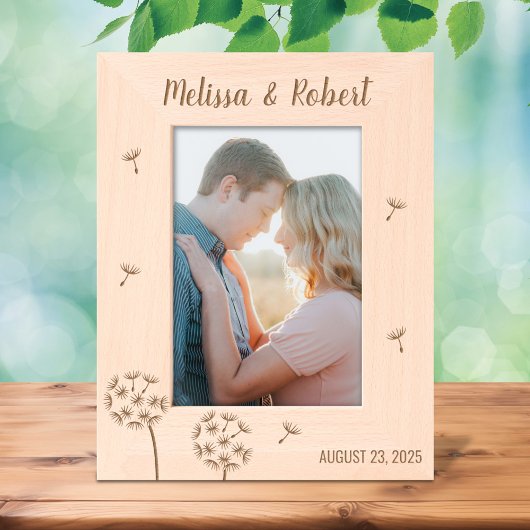 Dandelion Blume Couple Anniversary 12x18 Geätzte Rahmen