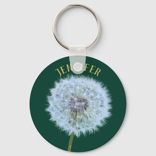 Dandelion Blume Dandelion Clock Personalisiert Schlüsselanhänger (Vorderseite)