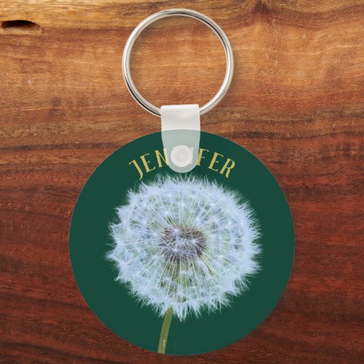 Dandelion Blume Dandelion Clock Personalisiert Schlüsselanhänger (Vorderseite)