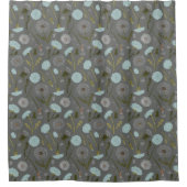 Dandelion Blume Grau Blau Duschvorhang (Vorderseite)