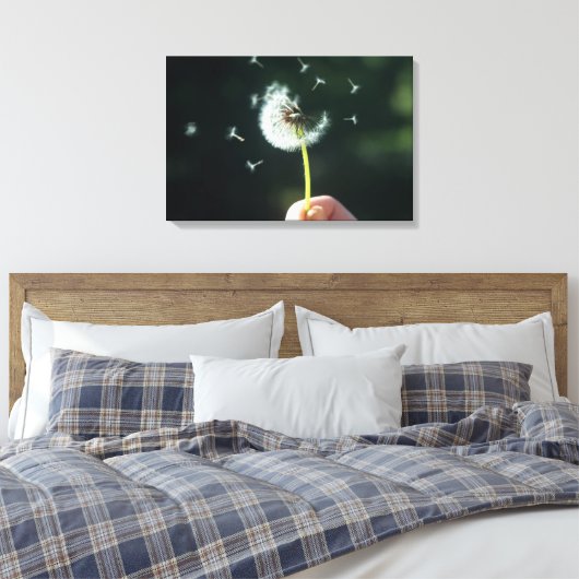 Dandelion-Blume Leinwanddruck (Insitu (Schlafzimmer))