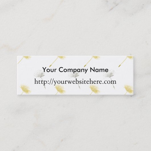 Dandelion-Blume Mini Visitenkarte (Vorderseite)