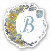 Dandelion Blume Moon Wreath of Wishs Initial Aufkleber (Vorderseite)