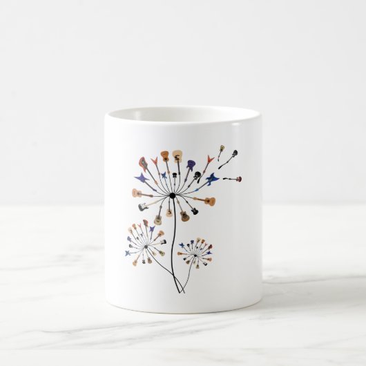 Dandelion Blume Musikgeschenk für Gitarrist Kaffeetasse (Mittel)