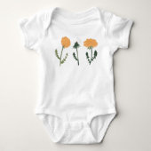 Dandelion Blume Orange Floral Motif Baby Strampler (Vorderseite)