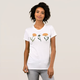 Dandelion Blume Orange Floral Motif T-Shirt