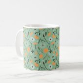 Dandelion Blume Orangefarbenes Muster Kaffeetasse (Vorderseite Links)