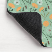 Dandelion Blume Orangefarbenes Muster Mousepad (Ecke)
