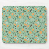 Dandelion Blume Orangefarbenes Muster Mousepad (Vorne)