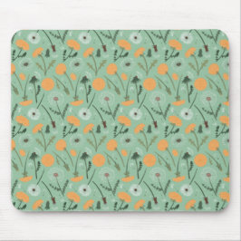 Dandelion Blume Orangefarbenes Muster Mousepad