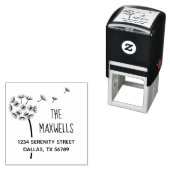 Dandelion Blume Parachutes Familienadresse Permastempel (Beispiel)