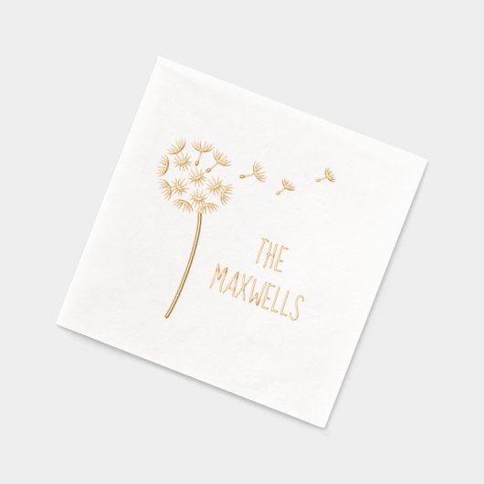 Dandelion Blume Parachutes Familienname Servietten Mit Folie (Links)