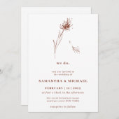 Dandelion Blume Terracotta Indie Botanical wir tun Einladung (Vorne/Hinten)