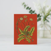 Dandelion Botanische Illustration Postkarte (Stehend Vorderseite)
