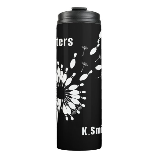 Dandelion Bowling Button Graphic Design Thermosbecher (Vorderseite)
