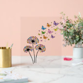 Dandelion butterfly flow acrylschild (Hochzeit)