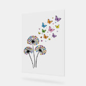 Dandelion butterfly flow acrylschild (Winkel)