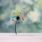 Dandelion butterfly flow acrylschild (Neutral)