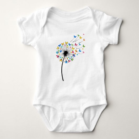 Dandelion butterfly flow baby strampler (Vorderseite)