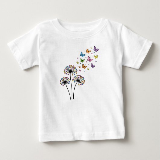 Dandelion butterfly flow baby t-shirt (Vorderseite)