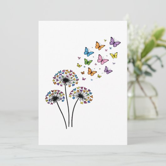 Dandelion butterfly flow einladung (Stehend Vorderseite)