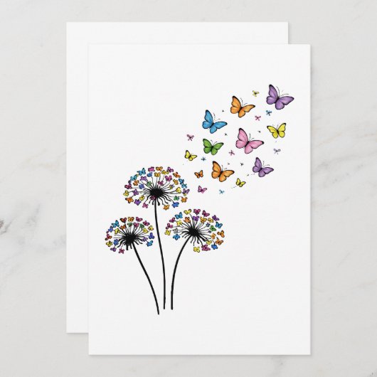 Dandelion butterfly flow einladung (Vorne/Hinten)