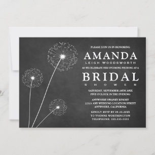 Dandelion Chalkboard Bridal Dusche Einladungen