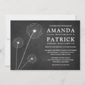 Dandelion Chalkboard Country Wedding Einladungen (Vorderseite)