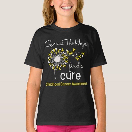 Dandelion Childhood Cancer Awareness T-Shirt (Vorderseite)