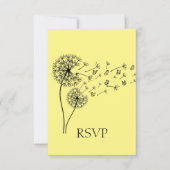 Dandelion Clock Butterfets Personalisierte UAWG RSVP Karte (Vorderseite)