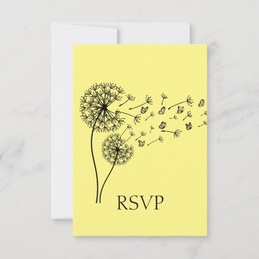 Dandelion Clock Butterfets Personalisierte UAWG RSVP Karte (Vorderseite)