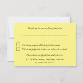 Dandelion Clock Butterfets Personalisierte UAWG RSVP Karte (Rückseite)