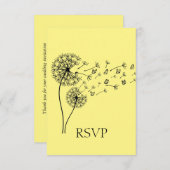 Dandelion Clock Butterfets Personalisierte UAWG RSVP Karte (Vorne/Hinten)