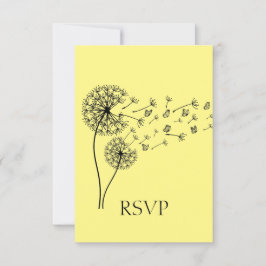 Dandelion Clock Butterfets Personalisierte UAWG RSVP Karte