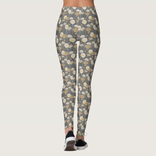 Dandelion Clock Pattern Leggings (Rückseite)