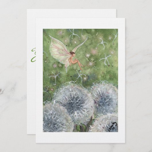 "Dandelion Clocks Fee" Einladung (Vorne/Hinten)