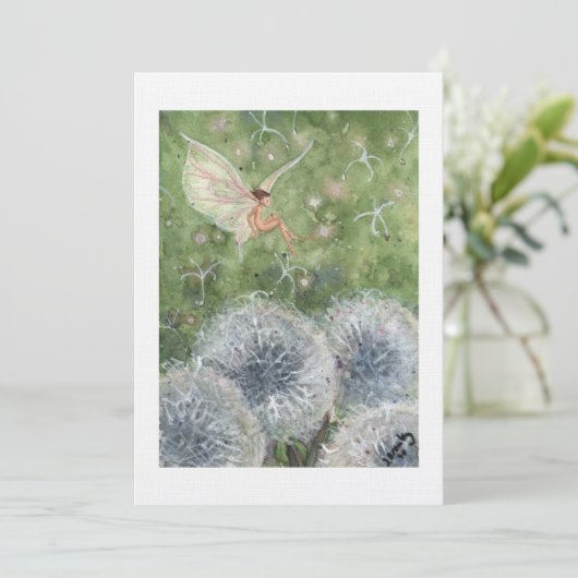 "Dandelion Clocks Fee" Einladung (Stehend Vorderseite)