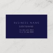 Dandelion Confetti Blue Navy White Event Visitenkarte (Rückseite)