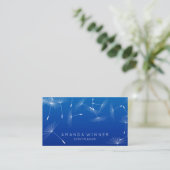 Dandelion Confetti Cobalt Blue Glam Ombre Event Visitenkarte (Stehend Vorderseite)
