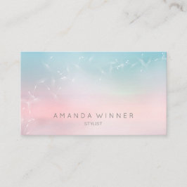 Dandelion Confetti Pink Blue Pantone Ombre Visitenkarte