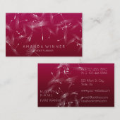 Dandelion Confetti Rubin Pastel Ombre Event Planne Visitenkarte (Vorne/Hinten)