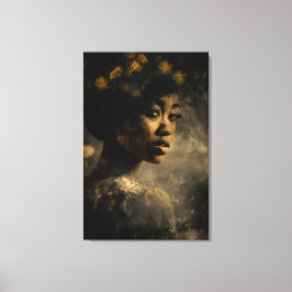 Dandelion Crown Melanin Glow Portrait Leinwanddruck