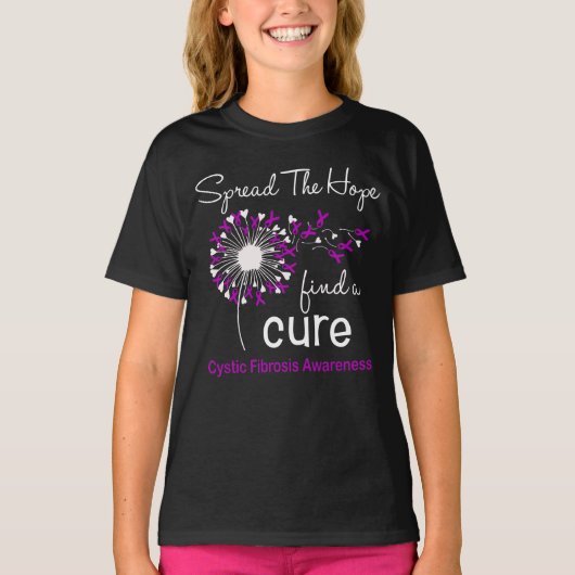 Dandelion Cystic Fibrosis Awareness T-Shirt (Vorderseite)