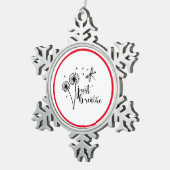 Dandelion Dragonfly Atmen Sie einfach ein Schneeflocken Zinn-Ornament (Rechts)