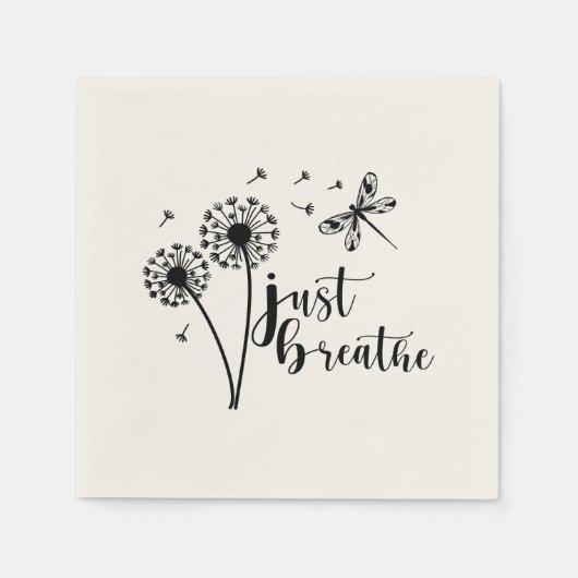 Dandelion Dragonfly Atmen Sie einfach ein Serviette (Vorderseite)