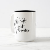 Dandelion Dragonfly Atmen Sie einfach ein Zweifarbige Tasse (Vorderseite Links)