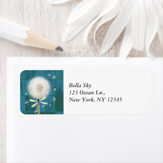 Dandelion Dragonfly rustikal blauer Stallholz (Insitu)